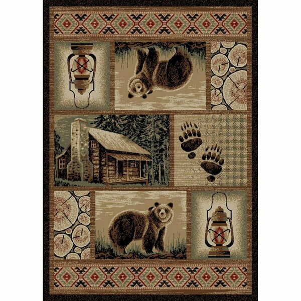 Sleep Ez 2 ft. 2 in. x 7 ft. 7 in. Hearthside Cabin Hideaway Area Rug Brown SL3072657